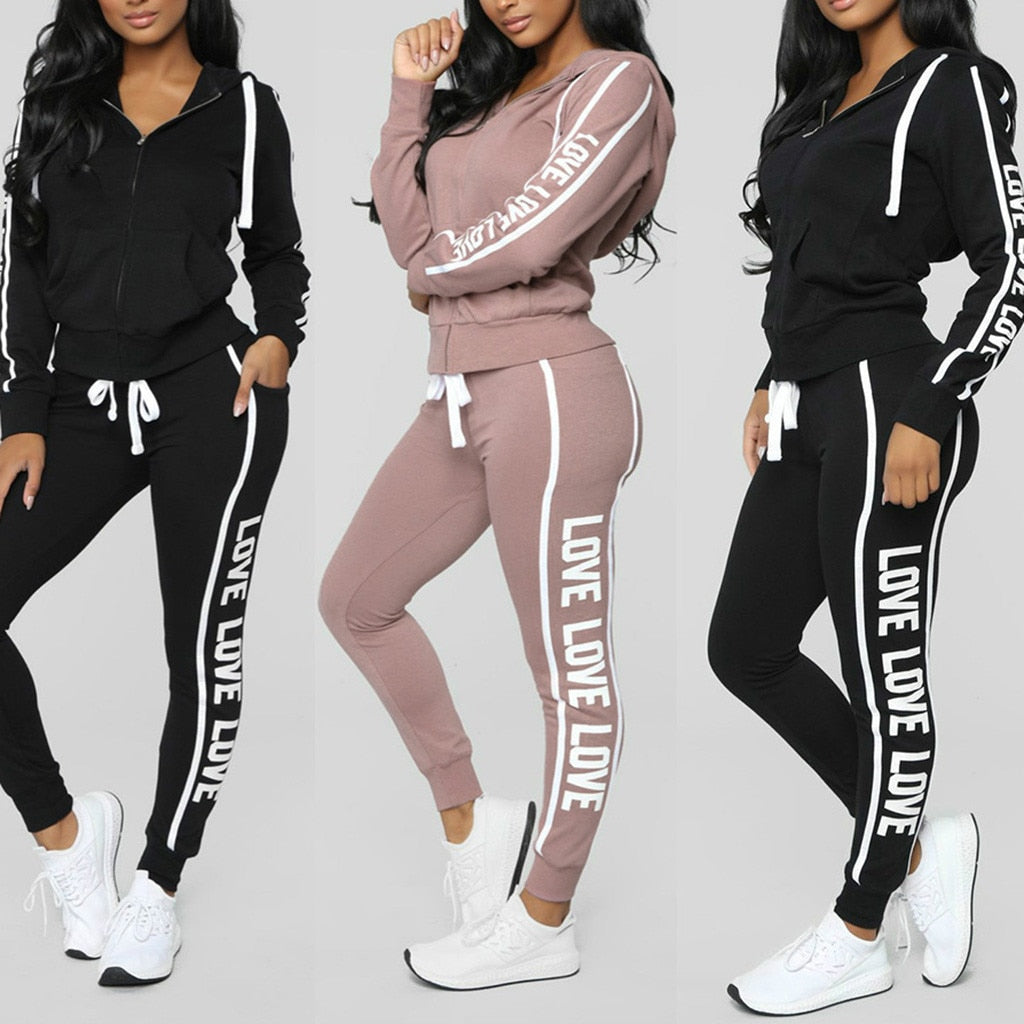 Winter Women Suit LOVE Casual Set